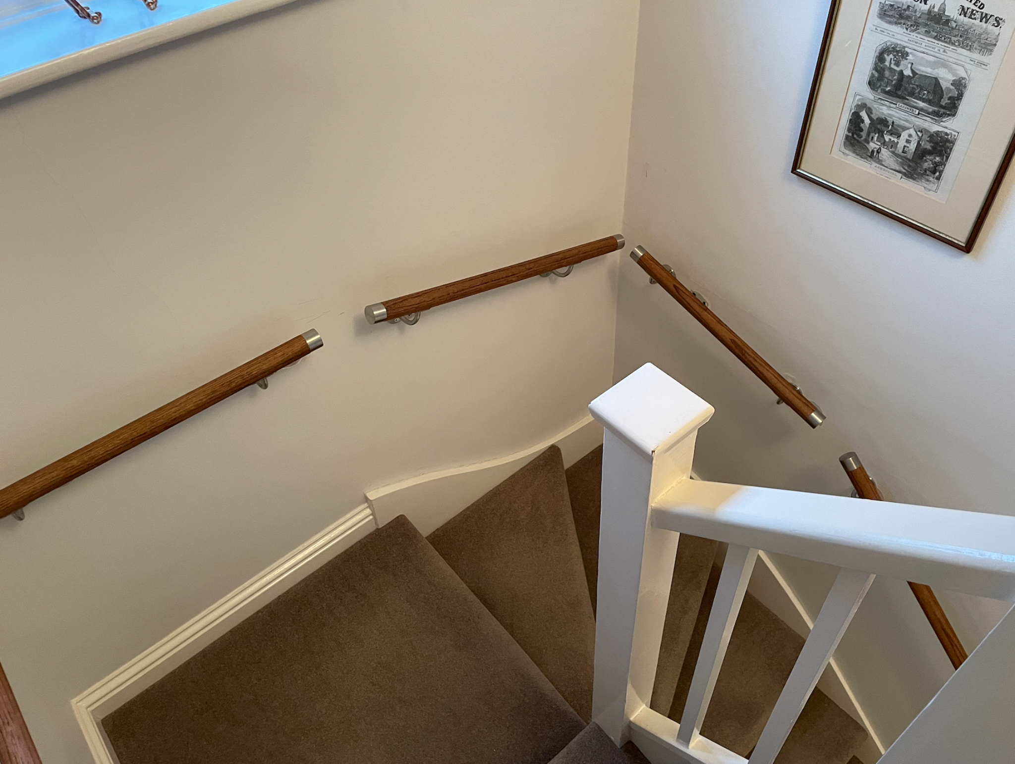 Bespoke sink run and worktop with garden view