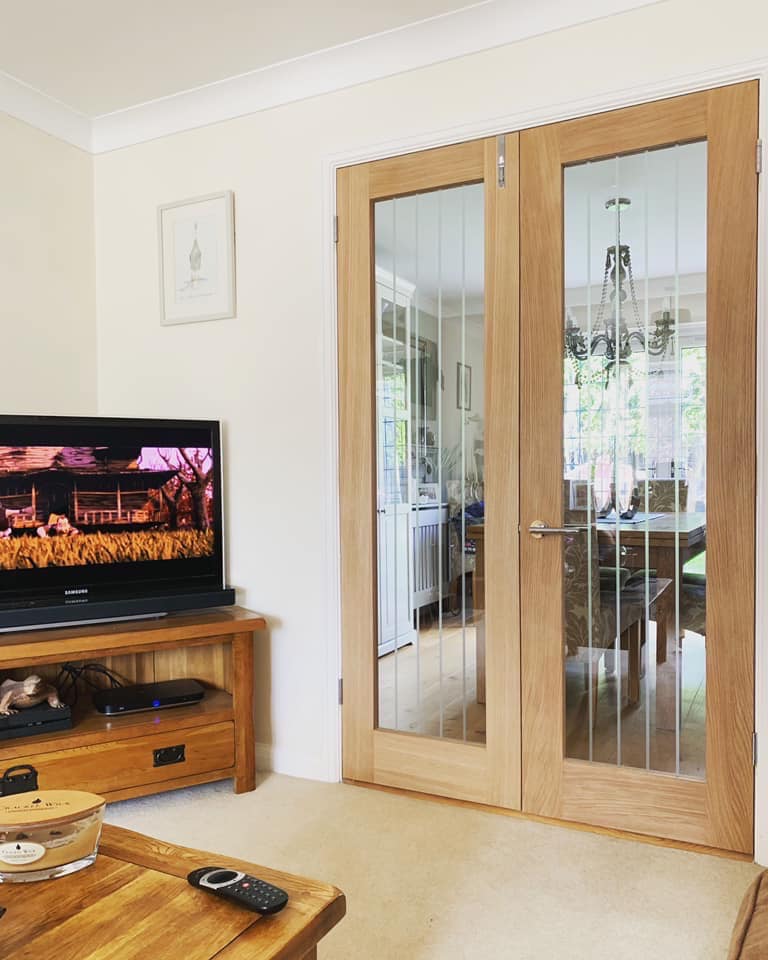 Oak glazed double doors